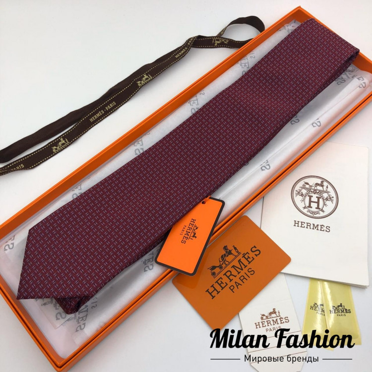  Галстук мужской Hermes v0189. Вид 1