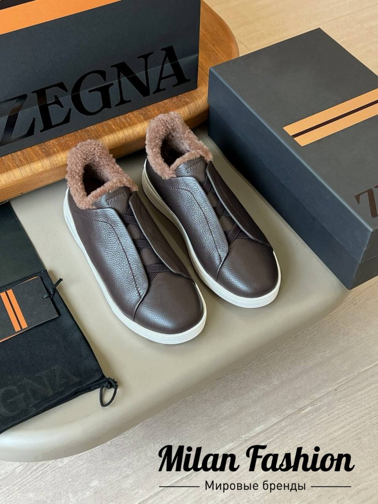 Кроссовки на меху  ZEGNA V33687. Вид 1