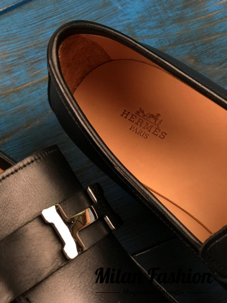 Лоферы мужские  Hermes kf1114. Вид 3