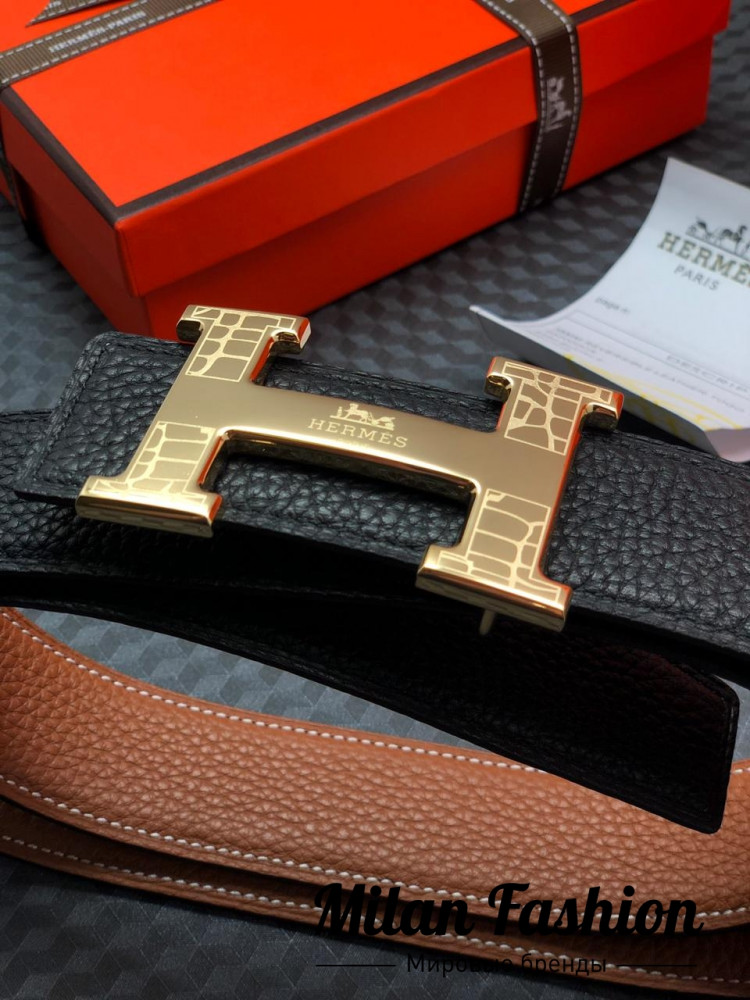 Двусторонний ремень Hermes  ss-101. Вид 3