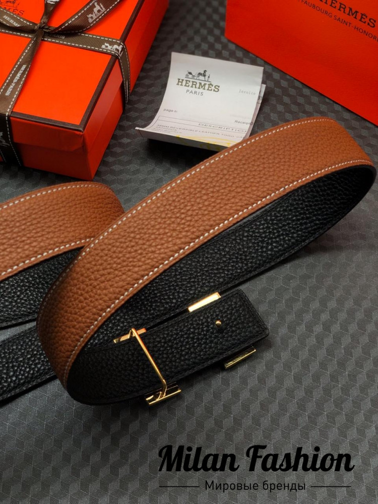 Двусторонний ремень Hermes  ss-101. Вид 4