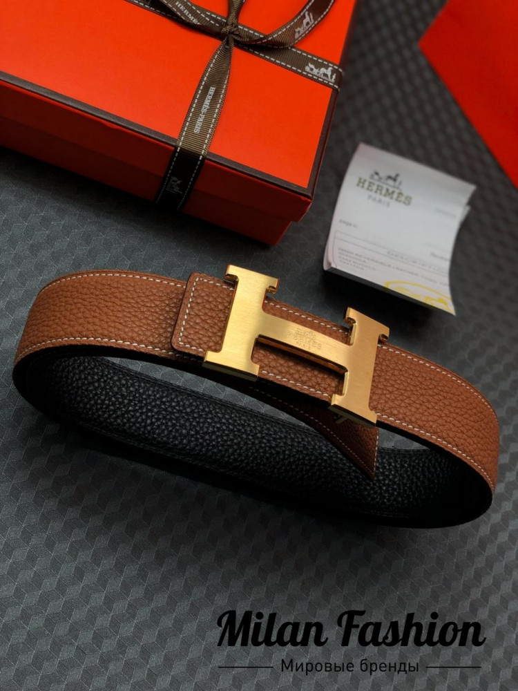 Двусторонний ремень Hermes  ss-101. Вид 5
