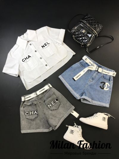 Шорты (серый деним) Chanel #an0081