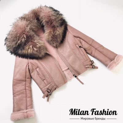 Кожаная куртка с мехом Salvatore Ferragamo #an-0386